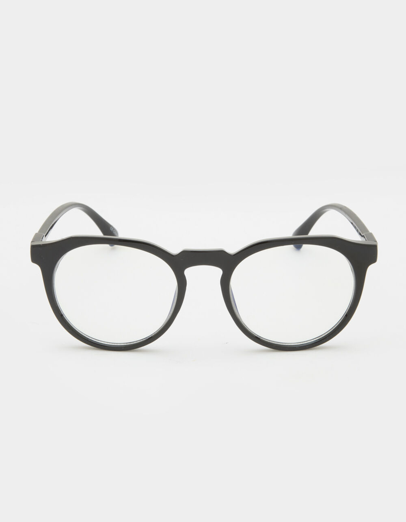 Round Keyhole Black Blue Light Glasses image number 1