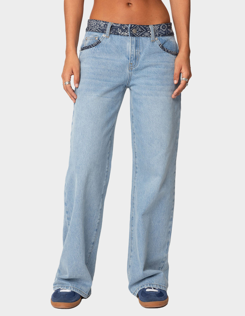 EDIKTED Bandana Bliss Low Rise Jeans image number 0