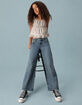 RSQ Girls Low Rise Embroidered Pocket Wide Leg Jeans image number 1