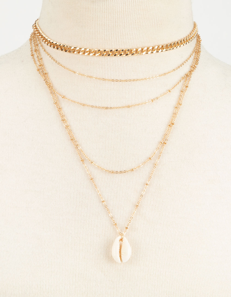 FULL TILT Layered Chain Puka Necklace image number 1