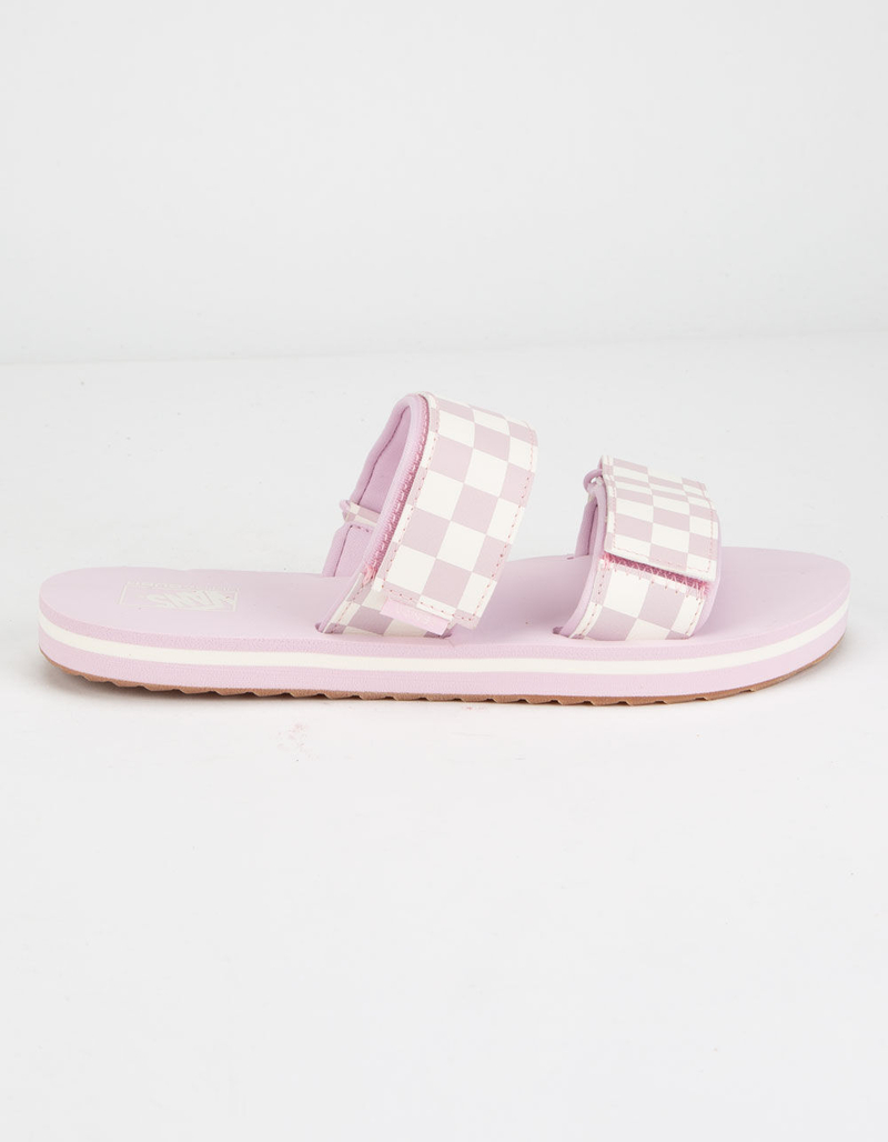 VANS Cayucas Checkerboard Lilac Womens Velcro Slide Sandals image number 2