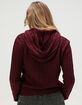 LOVE TREE Womens Zip-Up Hooded Cable Knit Sweater image number 4