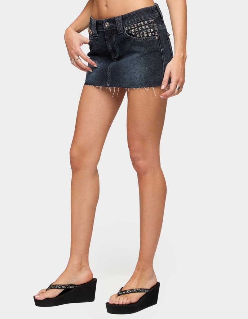 EDIKTED Nicole Studded Denim Mini Skirt image number 1
