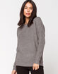 WOVEN HEART Open Tear Drop Back Charcoal Womens Sweater image number 1