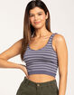 FULL TILT Seamless Stripe V-Neck Womens Rib Tank Top image number 4