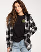 LOVE TREE Sherpa Lined Hood Womens Flannel Shirt image number 1