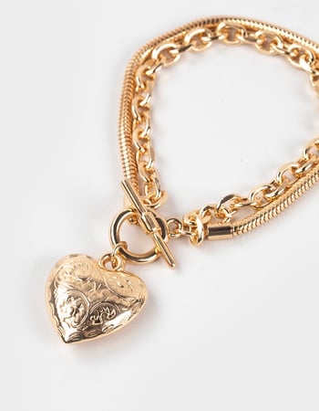 FULL TILT Oversized Locket Charm Bracelet Alternative Image