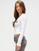 TRUE RELIGION Rhinestone V Notch Womens Long Sleeve Tee image number 3
