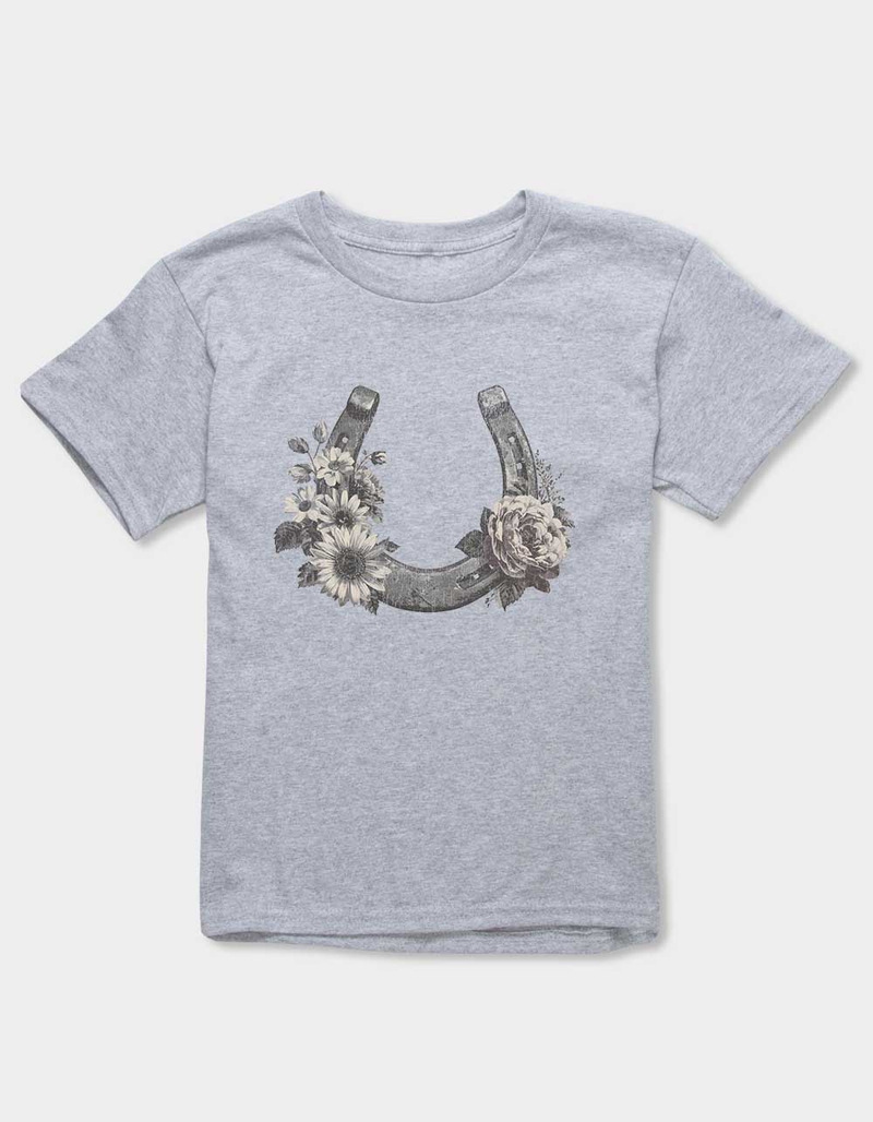FLORAL Horseshoe Flowers Unisex Kids Tee image number 0