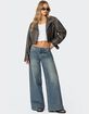 EDIKTED Washed Faux Leather Jacket image number 2