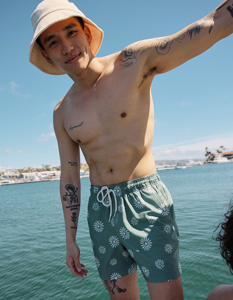 RSQ Mens Daisy 5" Swim Shorts image number 0