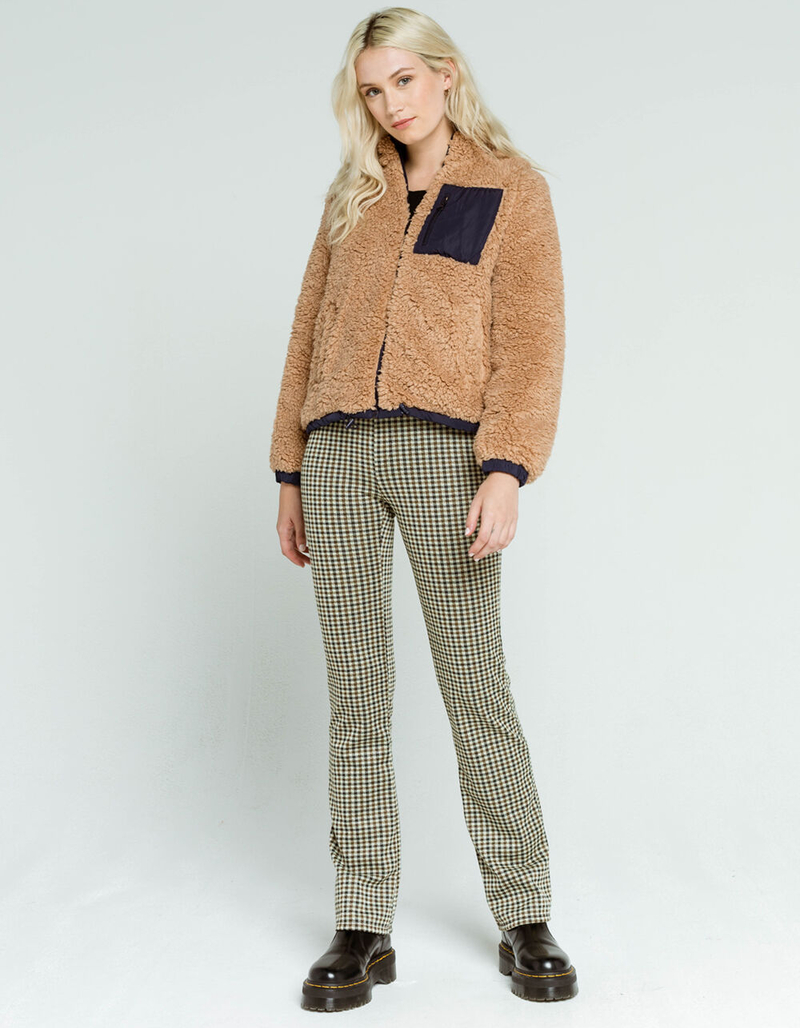 LOVE TREE Sherpa/Nylon Womens Camel Reversible Jacket image number 4