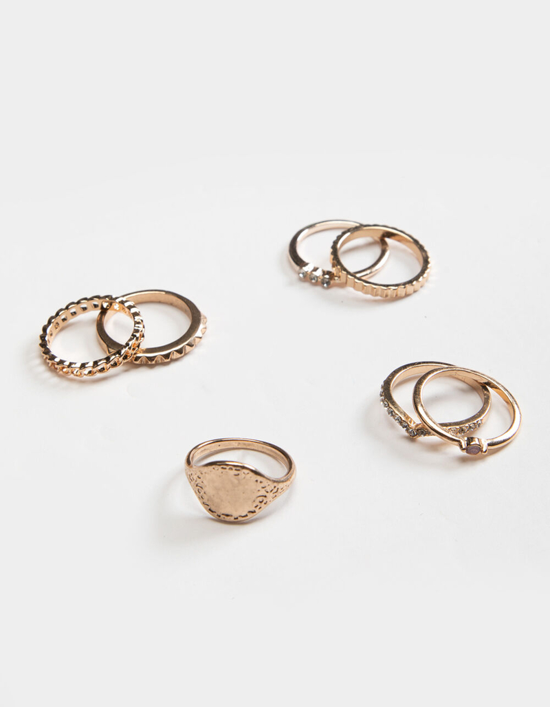 FULL TILT 7 Piece Chain and Rhinestone Ring Set image number 0