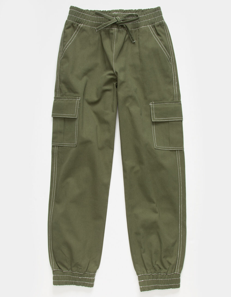 FULL TILT Elastic Waist Girls Cargo Jogger Pants image number 0