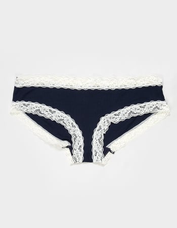 FULL TILT Rib Lace Trim Cheeky Panties Primary Image