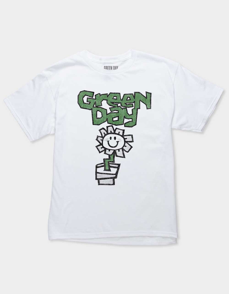 GREEN DAY Flower Pot Distressed Unisex Kids Tee image number 0
