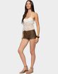 EDIKTED Grommet Faux Leather Micro Shorts image number 4