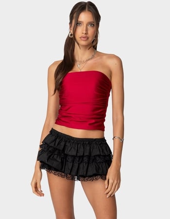 EDIKTED Maxeen Shiny Gathered Tube Top Primary Image