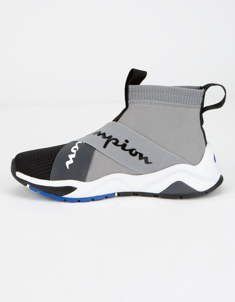 CHAMPION Rally Crossover Concrete & Black Boys Shoes image number 2