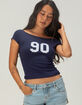 RSQ Womens 90 Polka Dot Off The Shoulder Top image number 1