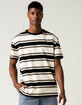 RSQ Oversized Striped Mens Black & White T-Shirt image number 5