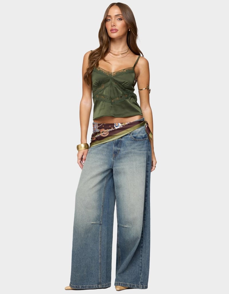 EDIKTED Tamar Satin Effect Tank Top image number 3