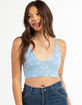 SKY AND SPARROW Peace Floral Deep V Double Strap Bralette image number 1