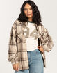 RSQ Womens Tonal Woven Plaid Shacket image number 3