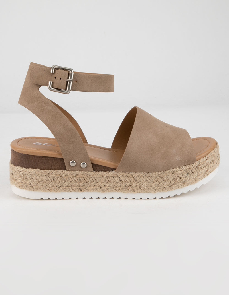 SODA Topic Natural Womens Espadrille Flatform Sandals image number 1