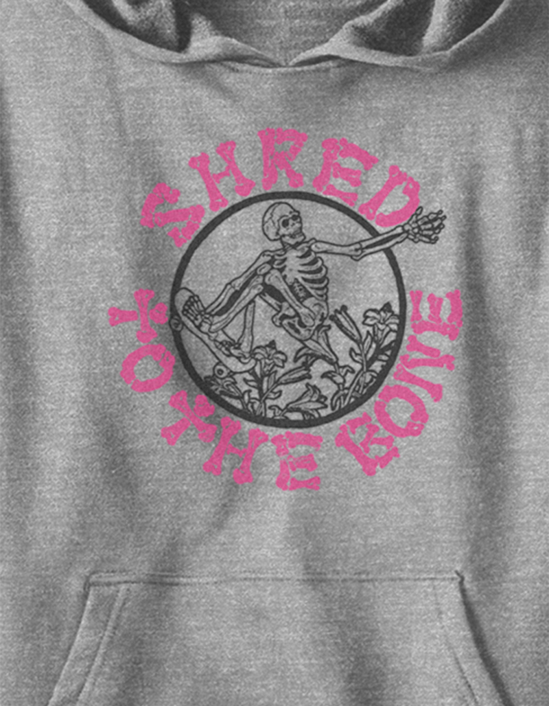 SKELETON Shred Distressed Unisex Kids Hoodie image number 1