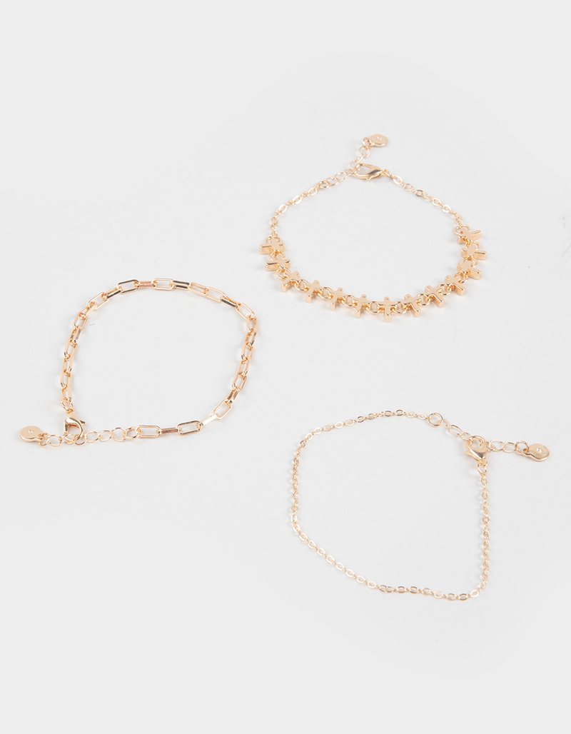 FULL TILT 3 Pack Multi Cross Chain Bracelets image number 0