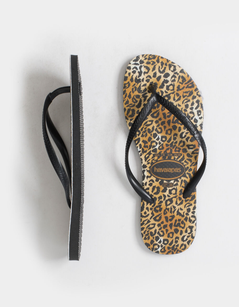 HAVAIANAS Slim Animals Womens Leopard Flip Flop Sandals image number 4