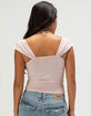 TILLYS Butter Soft Womens Cap Sleeve Cinch Front Tee image number 4