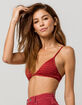 IT'S JUST A KISS Heathered Stripe Red Bralette image number 2
