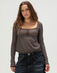 BDG Urban Outfitters Brittney Womens Long Sleeve Babydoll Top image number 1