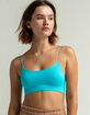 FULL TILT Seamless Skinny Strap Aqua Bralette image number 1