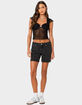 EDIKTED Tomboy Low Rise Denim Shorts image number 2