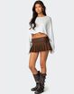 EDIKTED Faux Leather Pleated Mini Skort image number 2