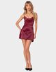 EDIKTED Whitney Lace Trim Satin Mini Dress image number 1
