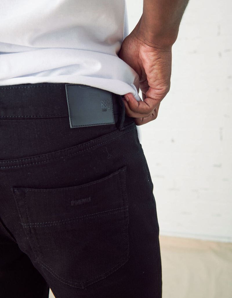RSQ Mens Slim Taper Black Jeans image number 3