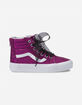 VANS Glitter SK8-Hi Zip Wild Aster & True White Girls Shoes image number 1