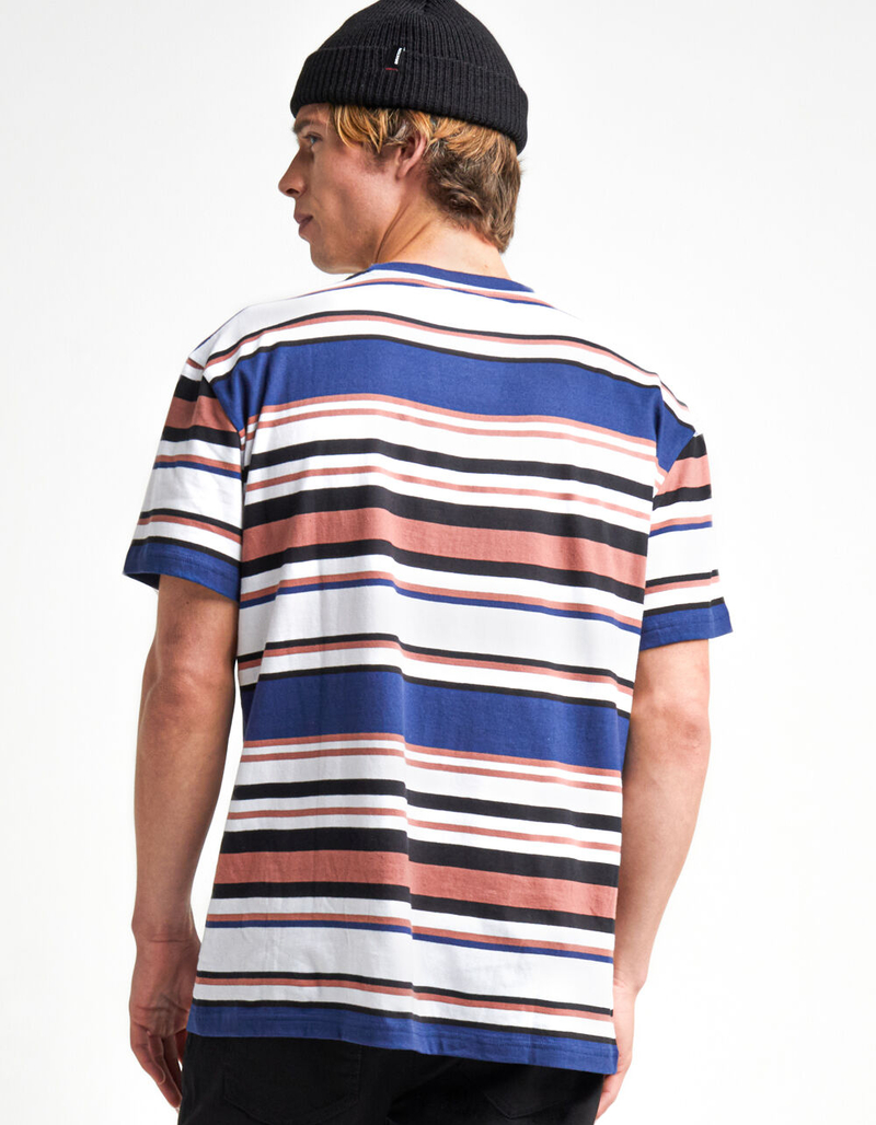 RSQ Oversized Striped Mens Red & Blue T-Shirt image number 3