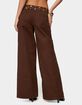 EDIKTED Mixed Grommet Low Rise Wide Leg Jeans image number 3