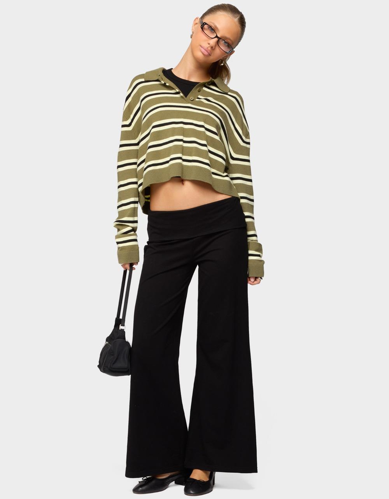 EDIKTED Petite Wide Leg Fold Over Pants image number 4