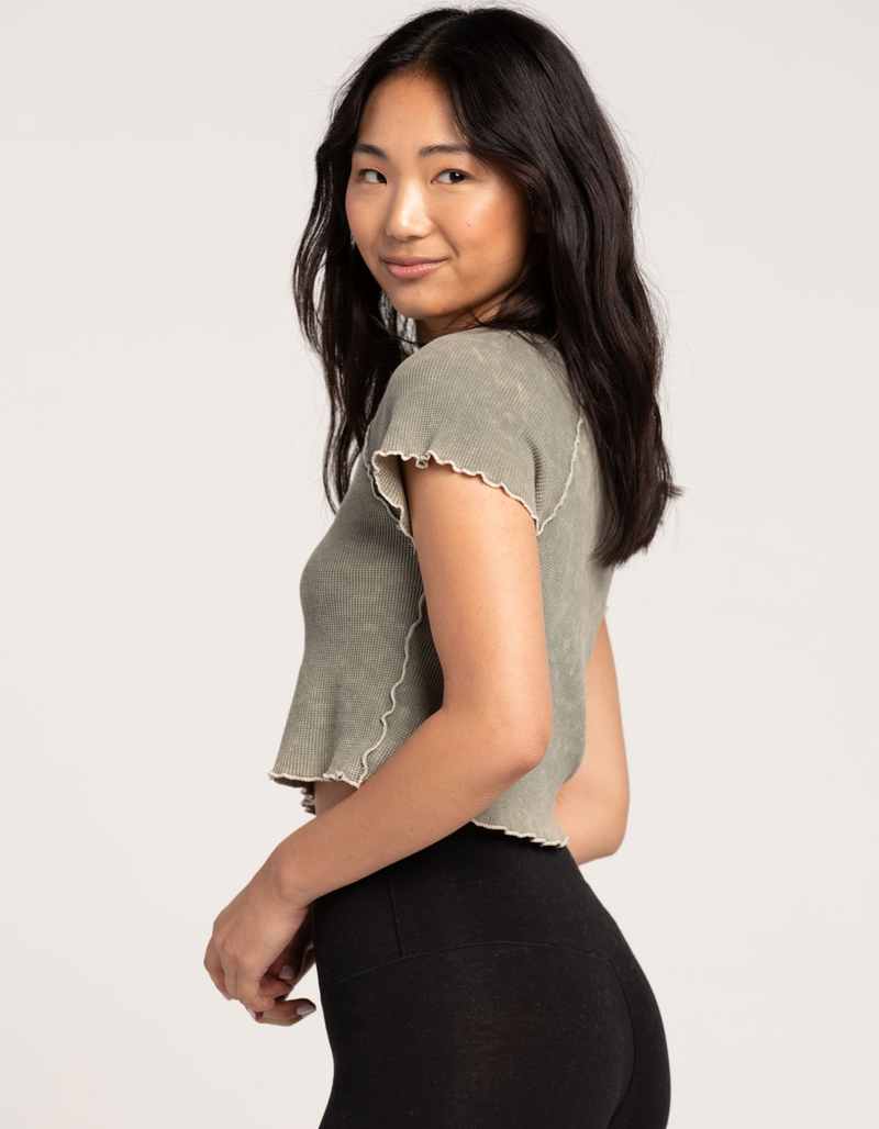 FULL TILT Notch Washed Womens Thermal Top image number 2