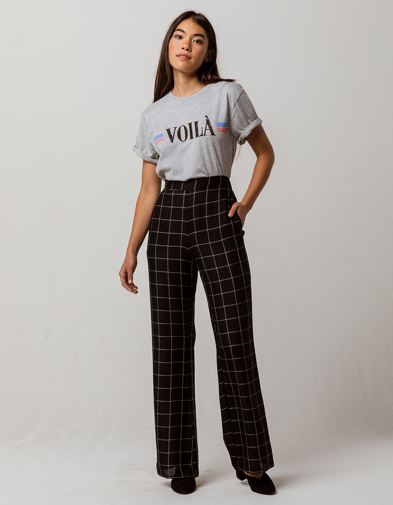 IVY & MAIN Windowpane Womens Wide Leg Pants image number 3