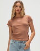FULL TILT Embroidered Butterfly Womens Baby Tee image number 1