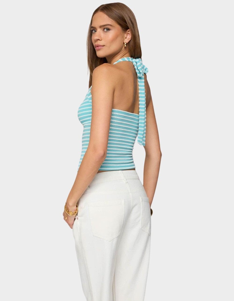 EDIKTED Lovina Textured Striped Halter Top image number 2