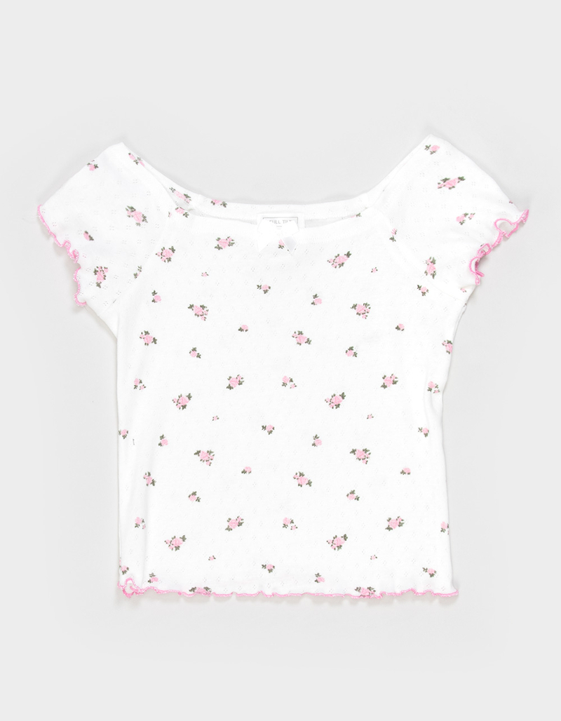 FULL TILT Ditsy Scoop Neck Girls Top image number 0