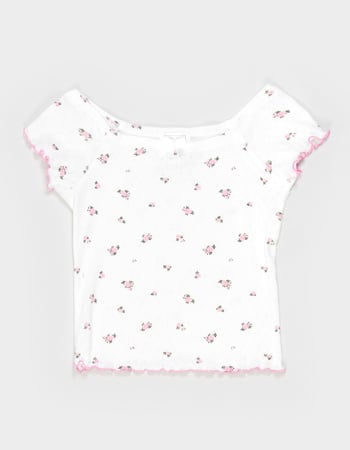 FULL TILT Ditsy Scoop Neck Girls Top Primary Image